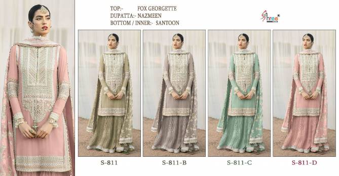 S 811 Shree Fab Georgette Pakistani Suits Catalog